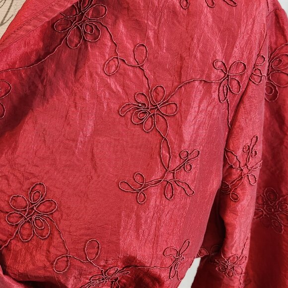 Italian-Made Smoking Jacket-Style Blouse - Picture 3 of 5